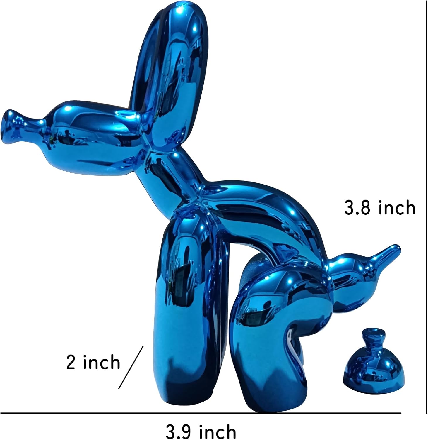 Grotekom Shiny Balloon Dog Mini Statue Blue