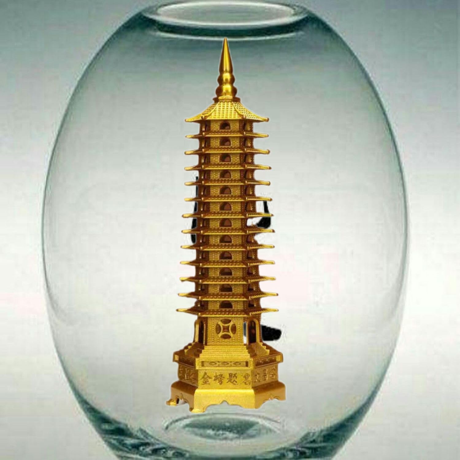 Ecqizer Brass Wenchang Pagoda Tower Desk Sculpture