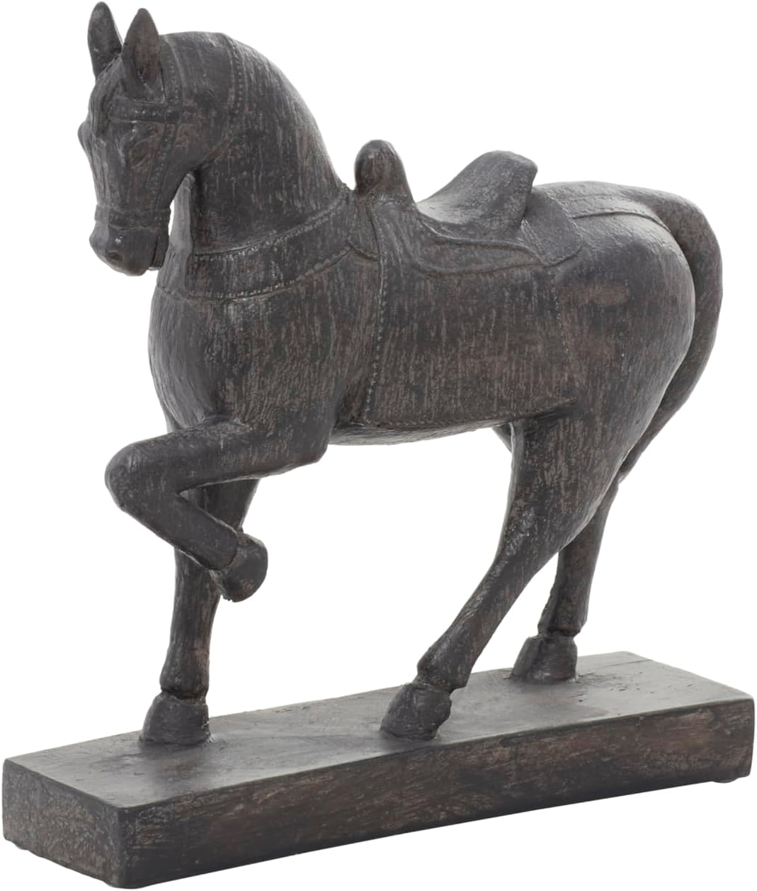 Deco 79 Polystone Horse Statue 9 x 3 x 9 Brown