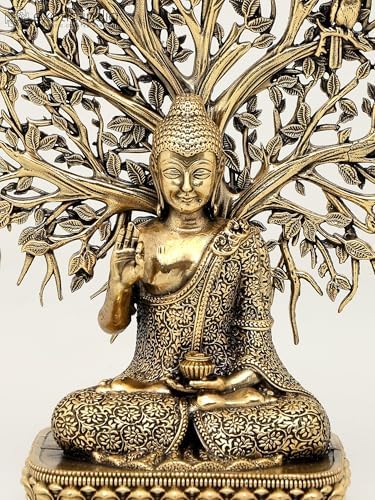 Exotic India Superfine Buddha Brass Statue - 6 Inch Zen Decor
