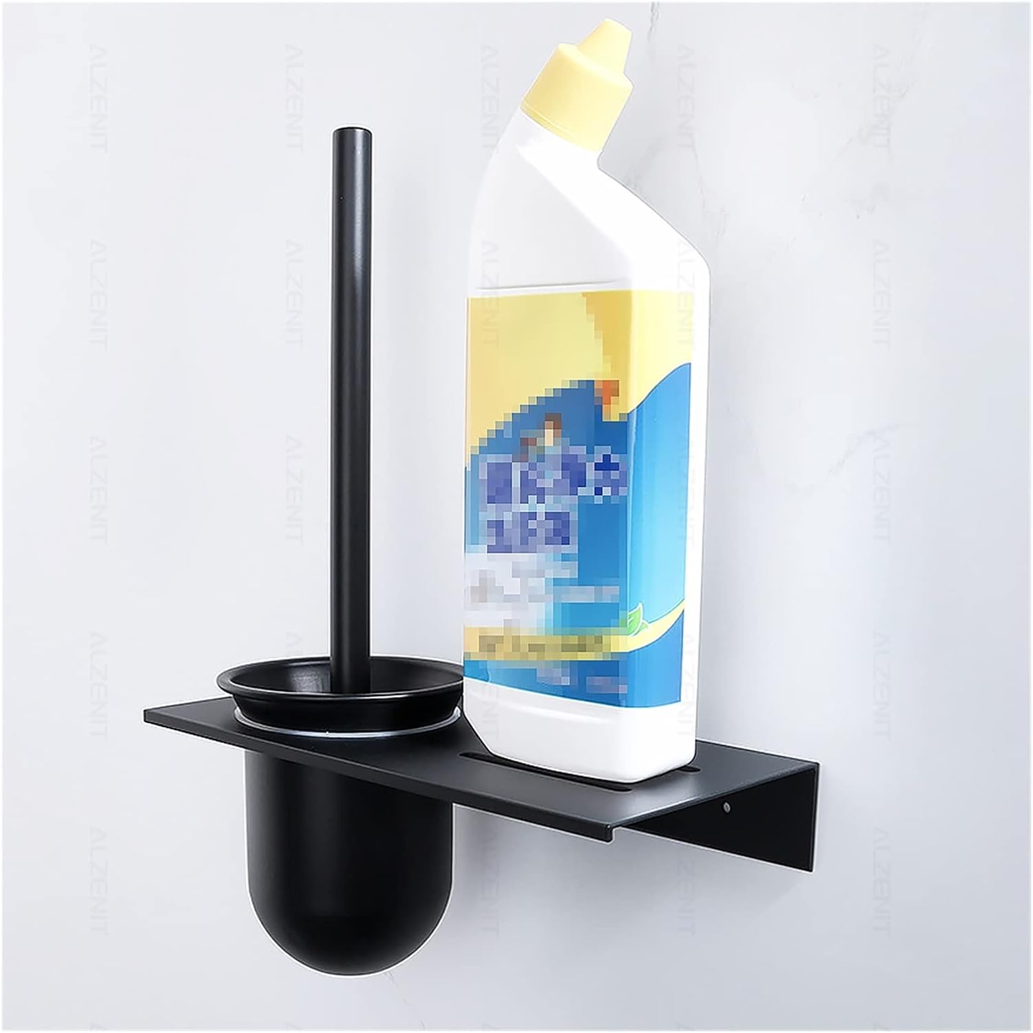 FFBINBIN Toilet Brush Holder Matte Black Aluminum 1
