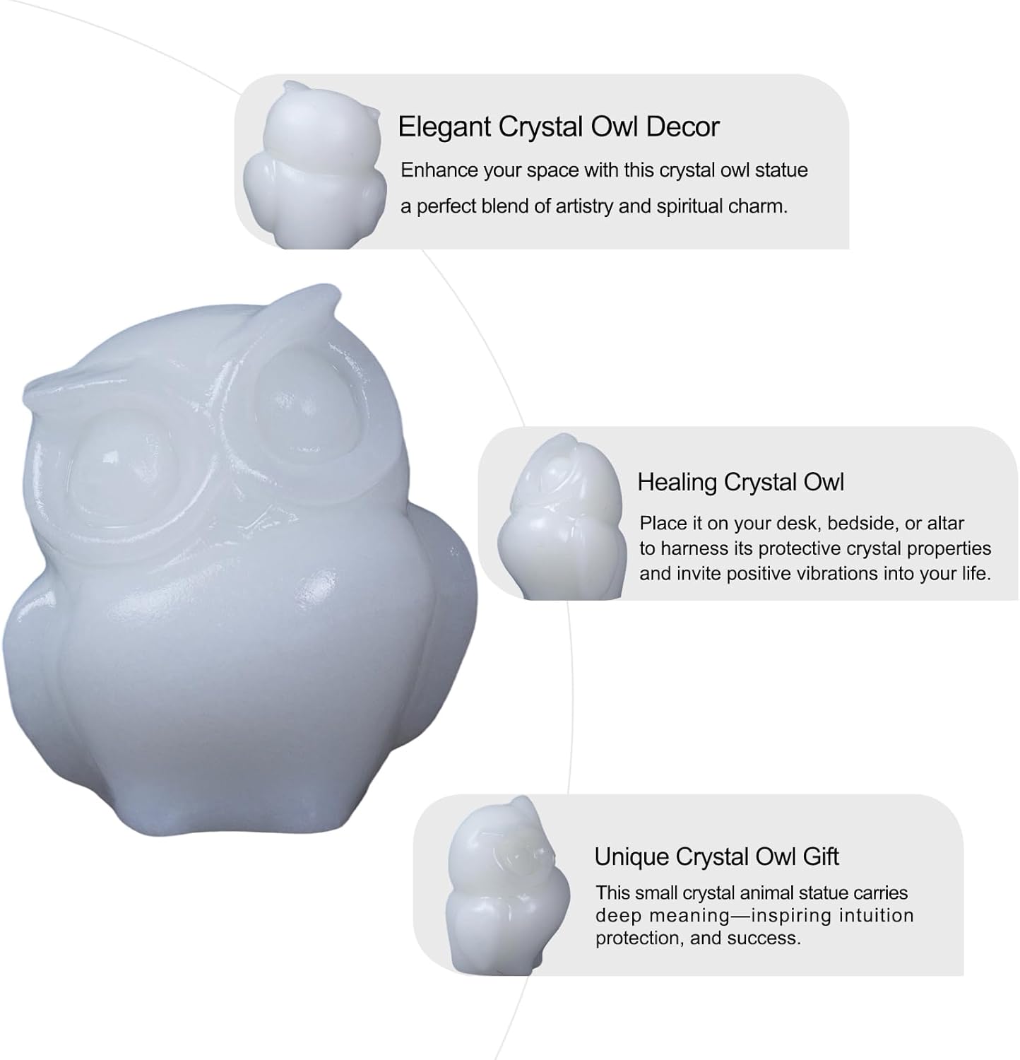 2 Inch Handcrafted Owl Crystal Figurine