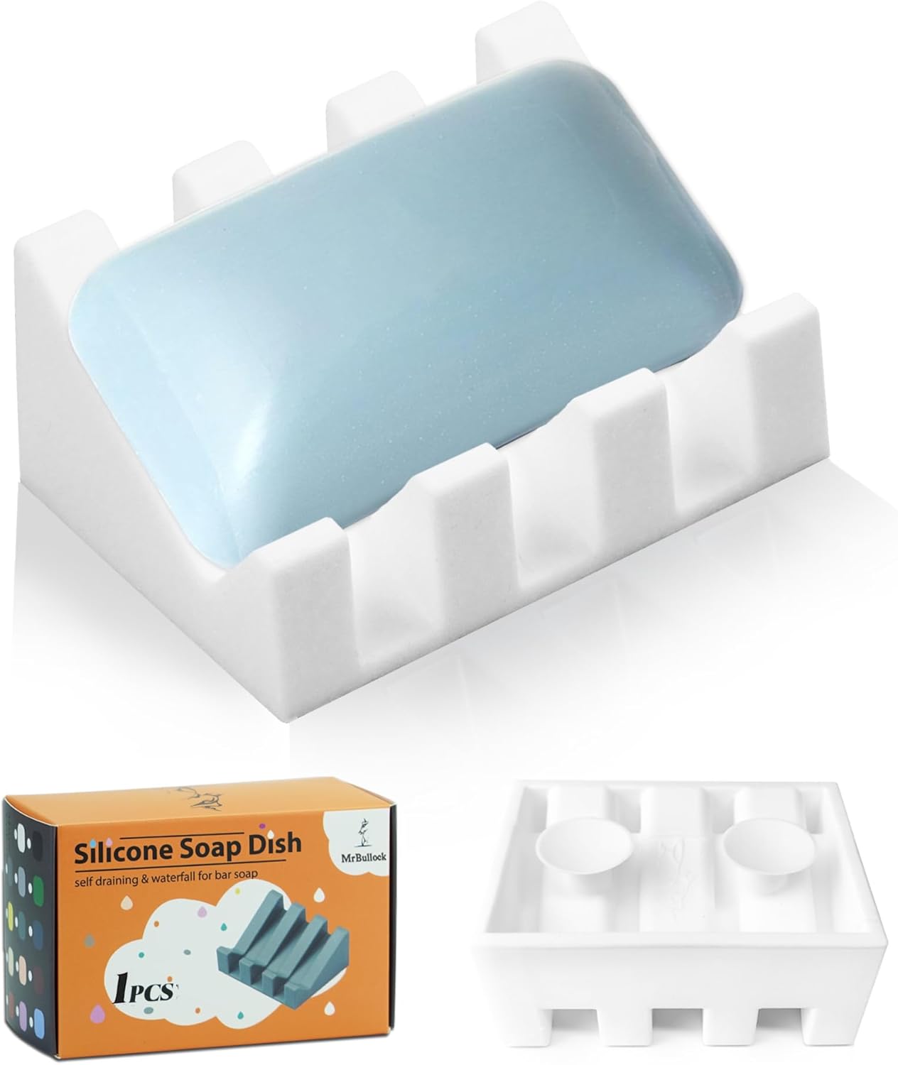 MRBULLOCK Silicone Soap Dish for Bar Soap Holder