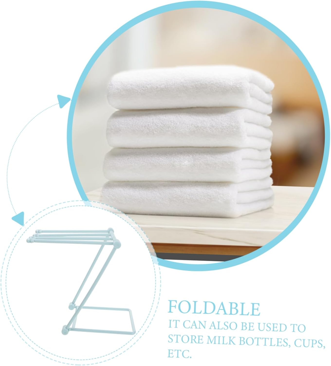 SOLUSTRE Foldable Towel Holder Rack for Kitchen Bathroom