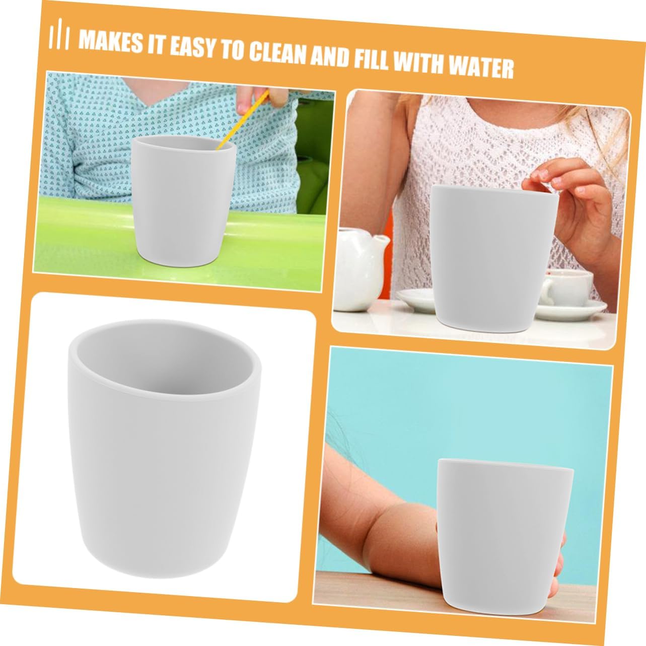 2pcs Unbreakable Silicone Cups for Training - Anti-Fall Design for Kids