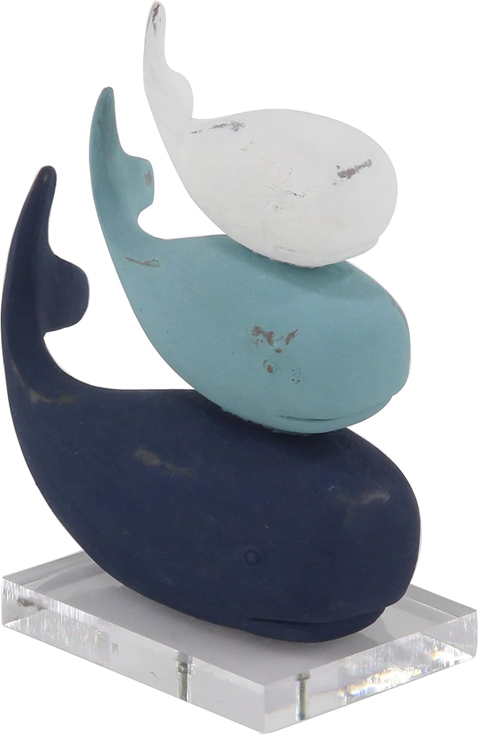 Deco 79 Polystone Whale Home Decor Statue with Acrylic Base