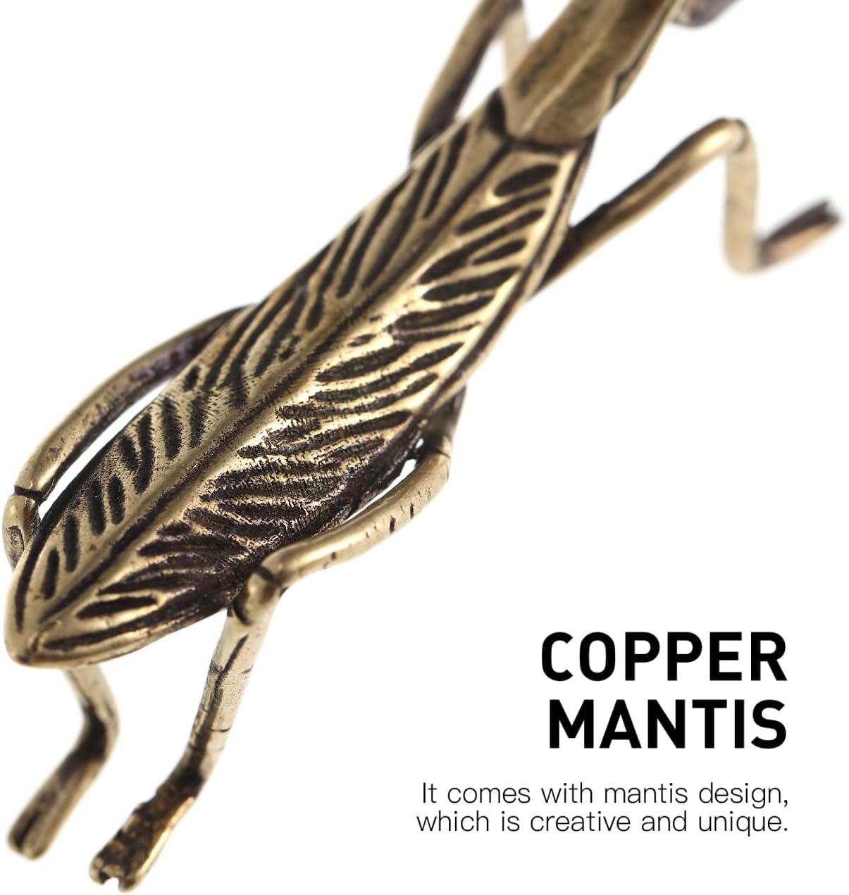 TOYANDONA Brass Mantis Sculpture - Golden Desktop Decor
