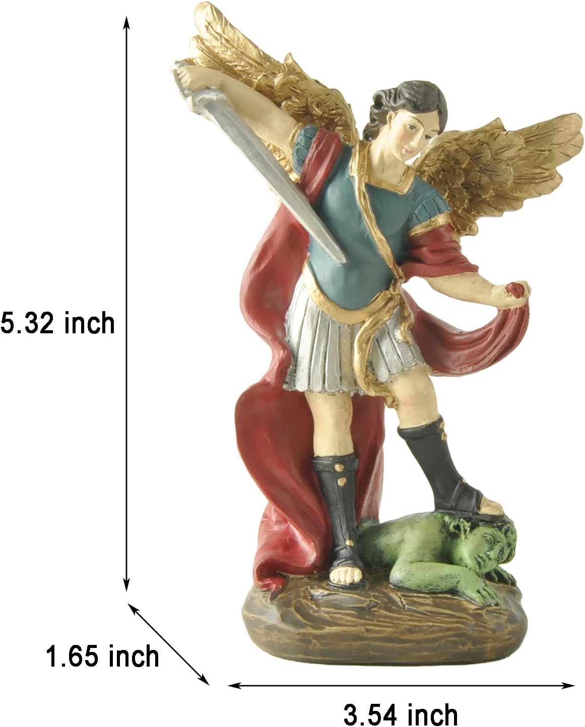 St Michael Archangel Statue 532 Hand-Painted Resin Figurine