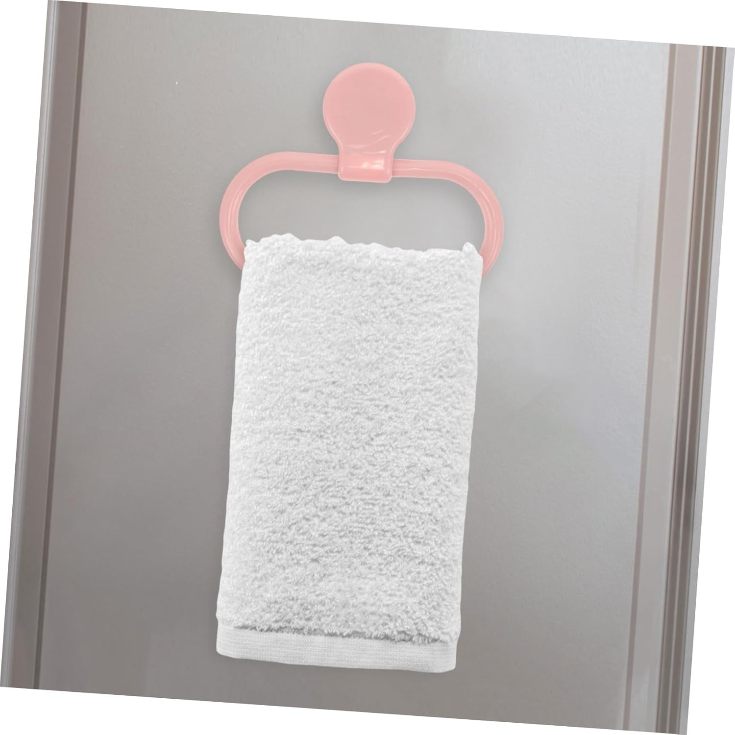 Pink Towel Holder Ring Self Adhesive No Drilling Required