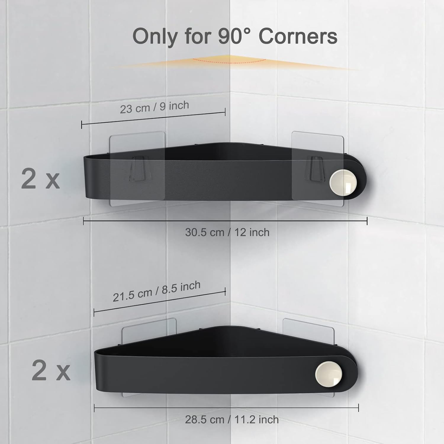 Sotfamily Shower Caddy Corner 4 Pack Black