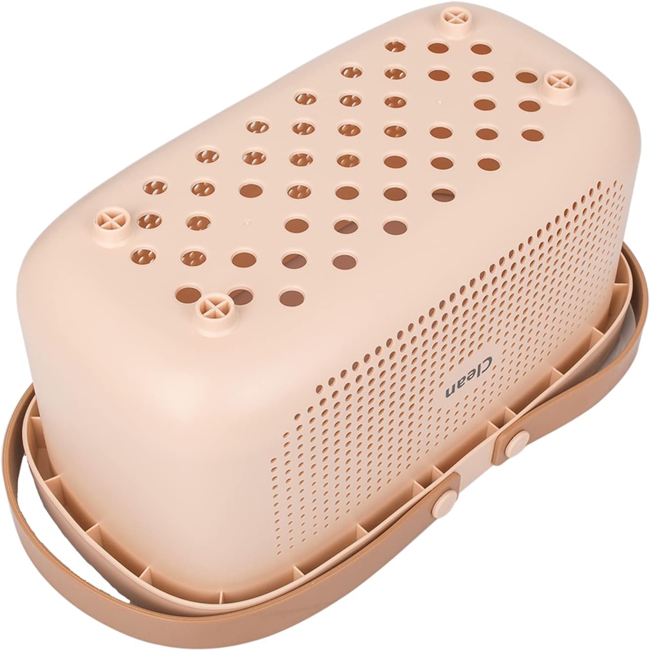JiatuA Plastic Storage Basket with Pink Handle and Drainage