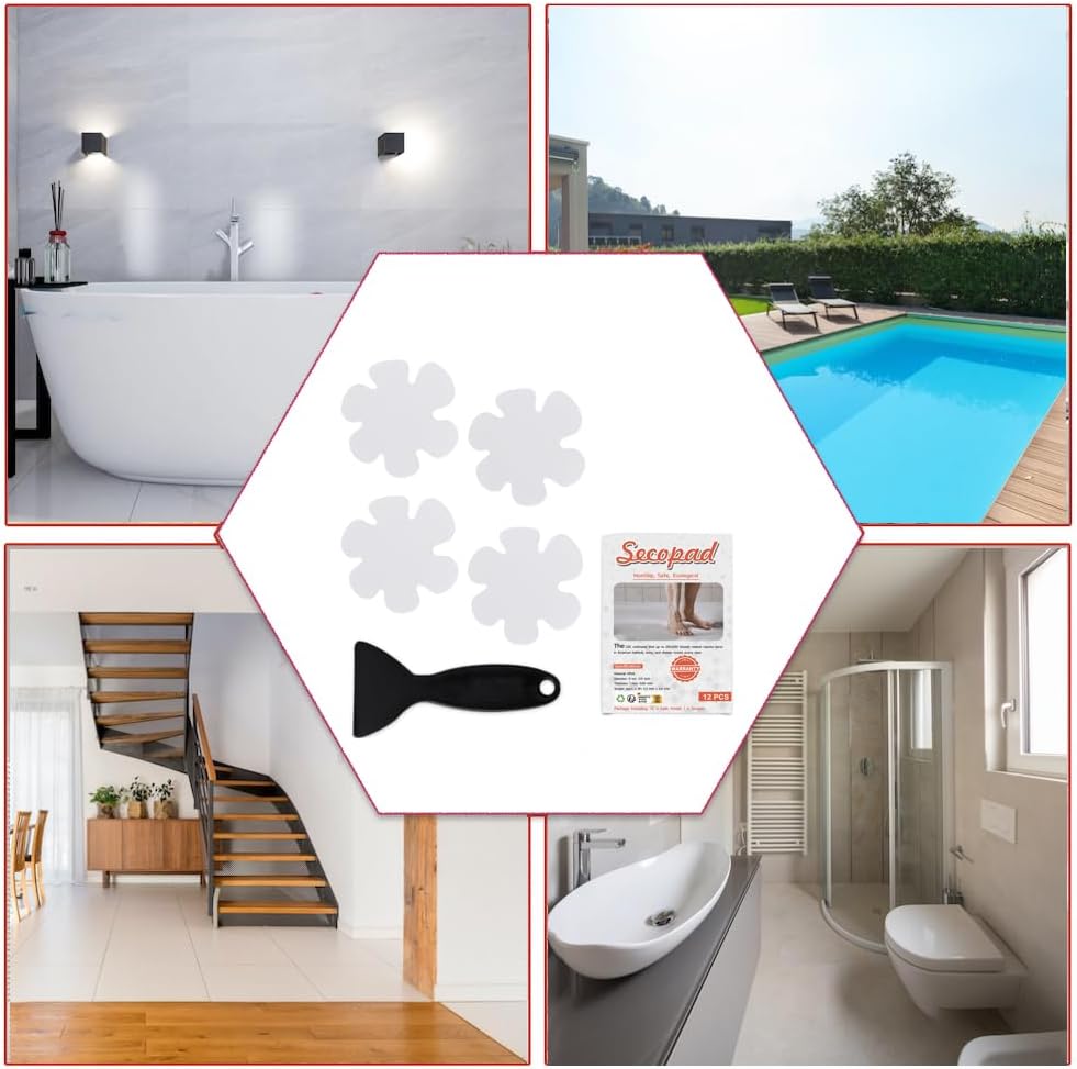 Non-Slip Bathtub Stickers with Silicone Scraper