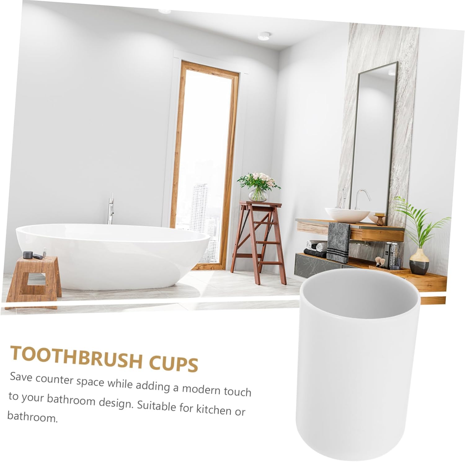 2pcs Toothbrush Cups Lightweight Bathroom Tumblers for All Ages 1