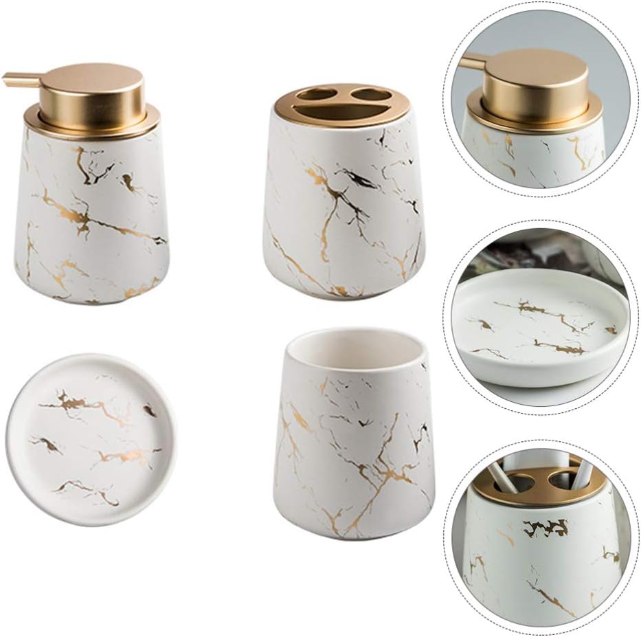 HEALLILY 4pcs White Bathroom Holder Set