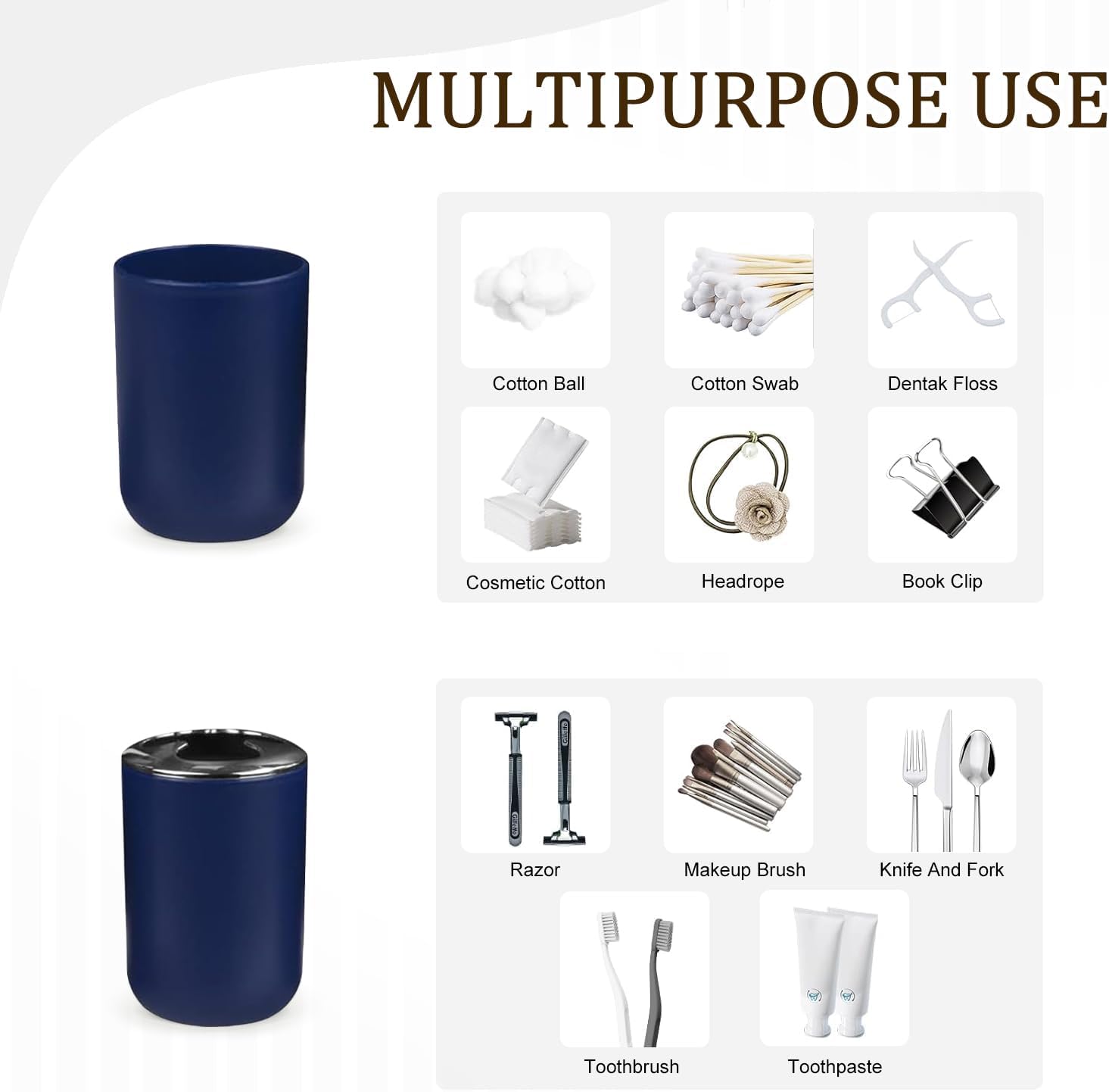 CERBIOR 6-Piece Bathroom Accessory Set in Royal Blue