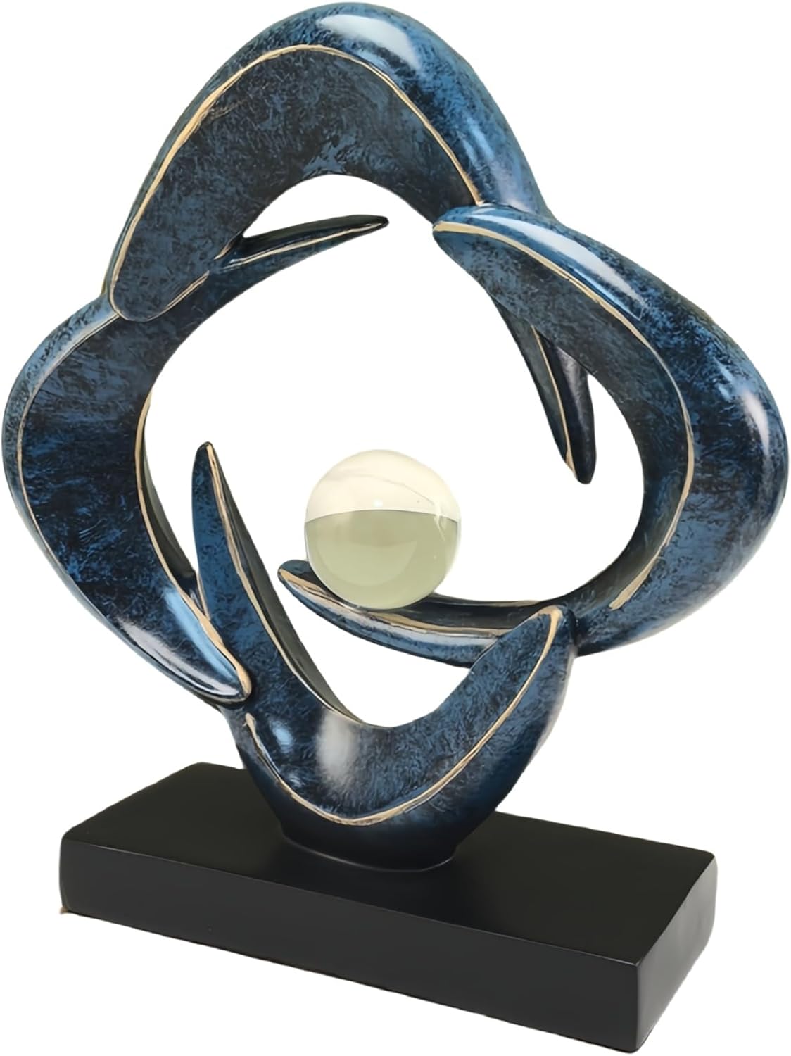 Modern Blue Abstract Sculpture for Home Decor