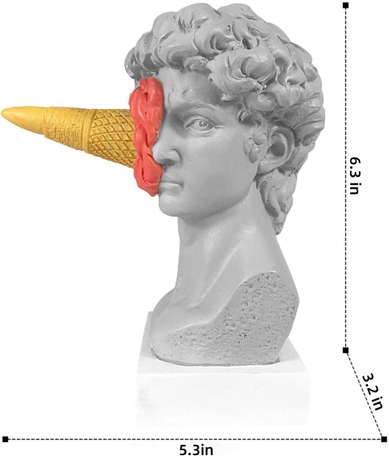 63 Inch Ice Cream David Head Resin Statue