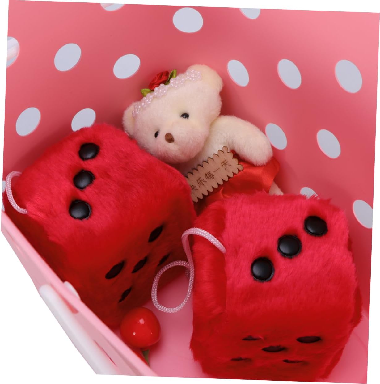 Anneome Cute Pink Plastic Storage Basket with Handles