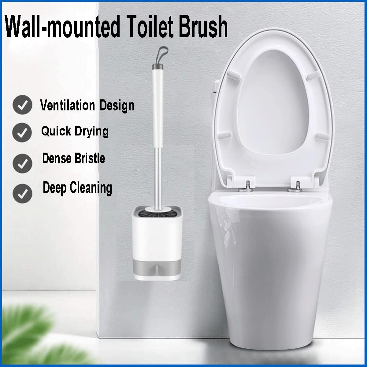 GYDMEG Toilet Brush Set with Holder and Silicone Head