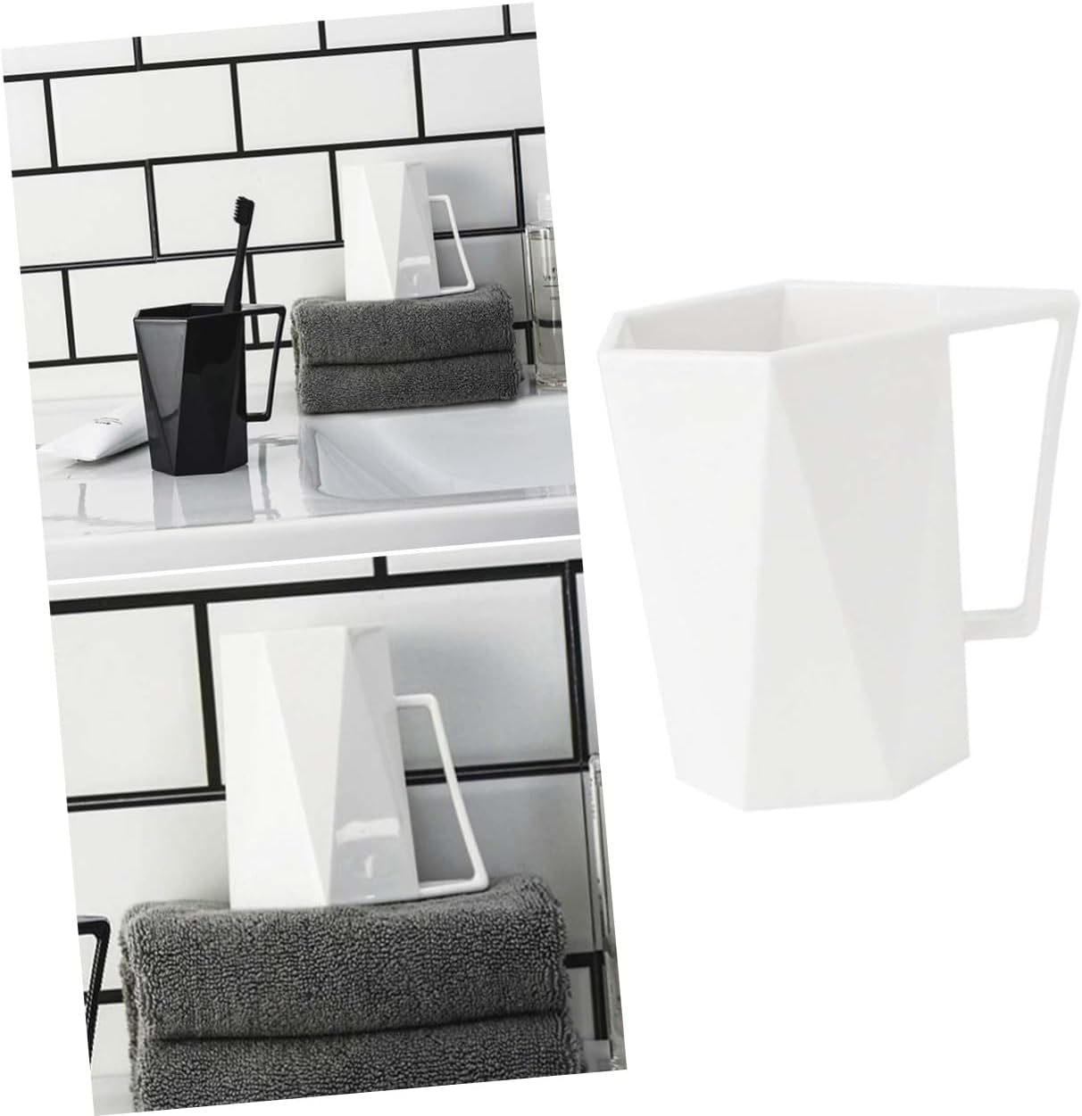 Unomor Plastic Toothbrush Cup with Handle