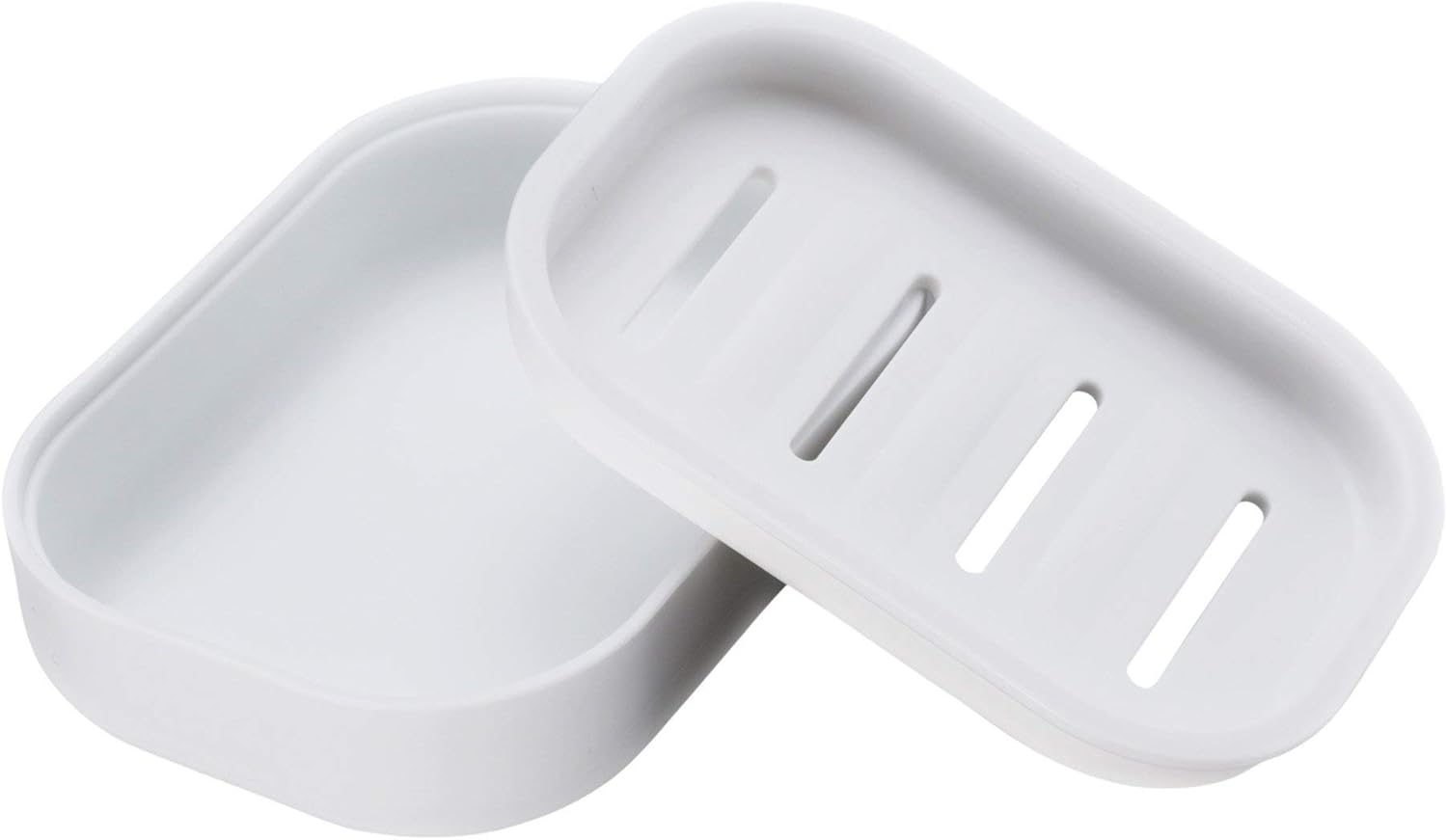 UVIVIU Plastic Soap Dish - Easy Cleaning Drain White