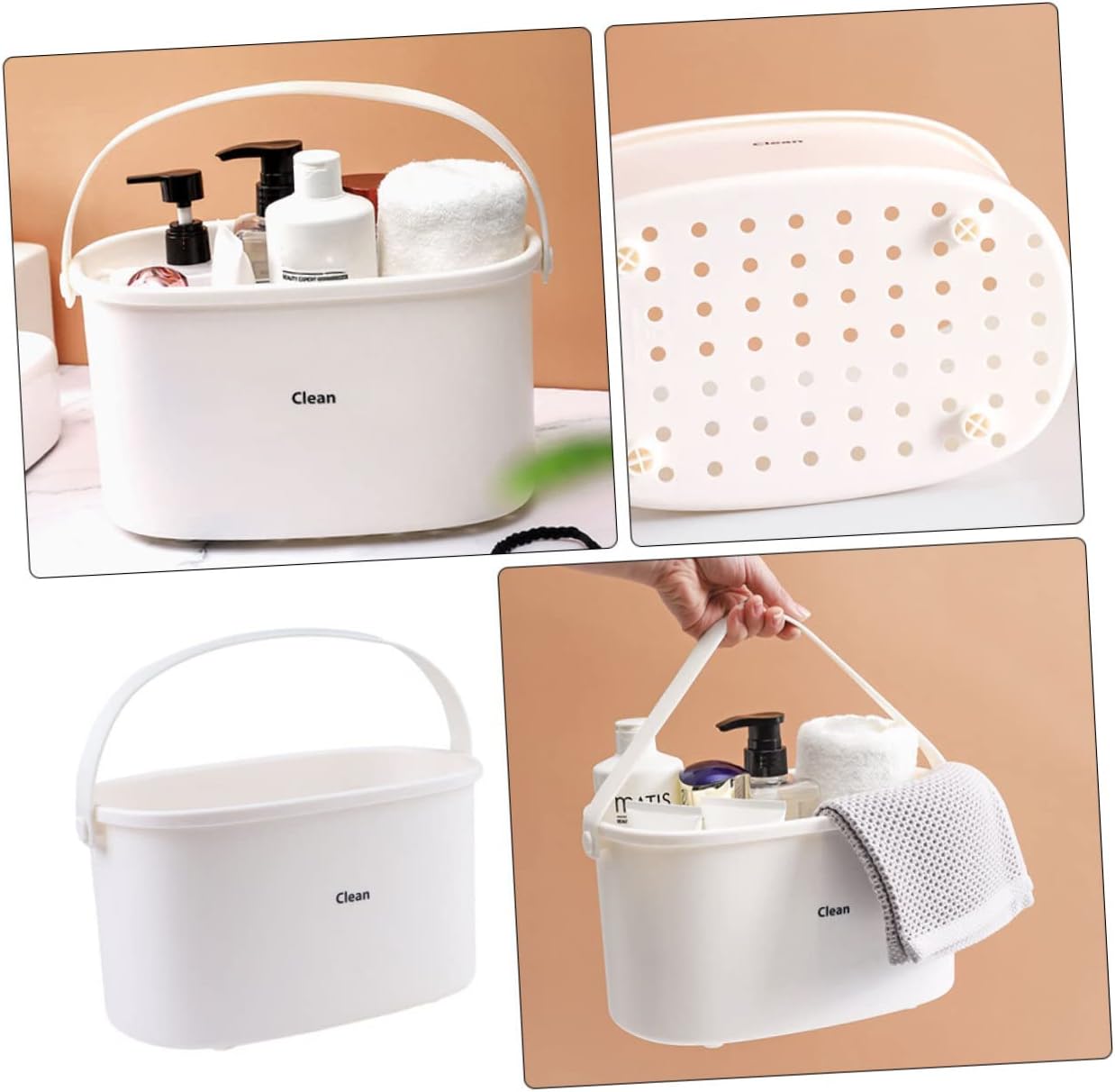 Happyyami Plastic Shower Storage Basket with Drainage