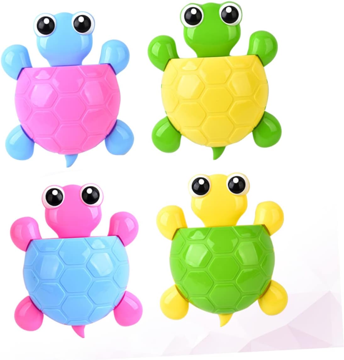 ABOOFAN 4Pcs Cute Turtle Suction Cup Toothbrush Holder