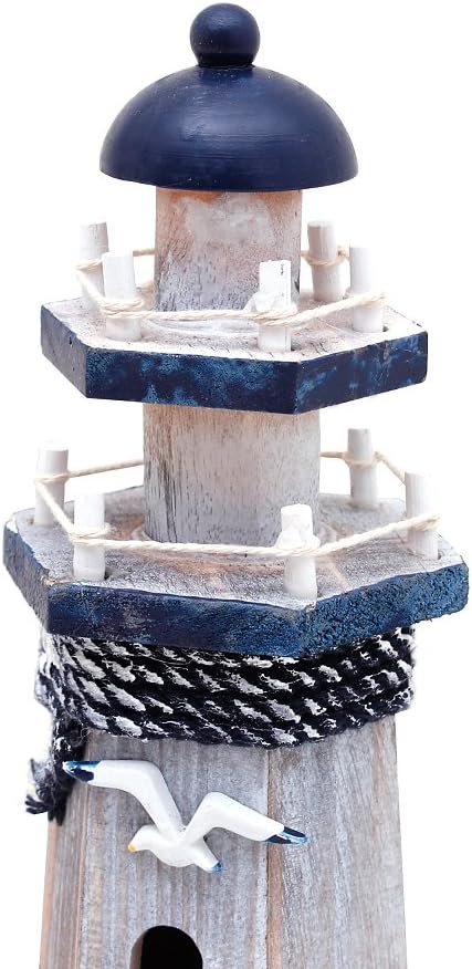 Rustic Wood Lighthouse Decor 1025 H