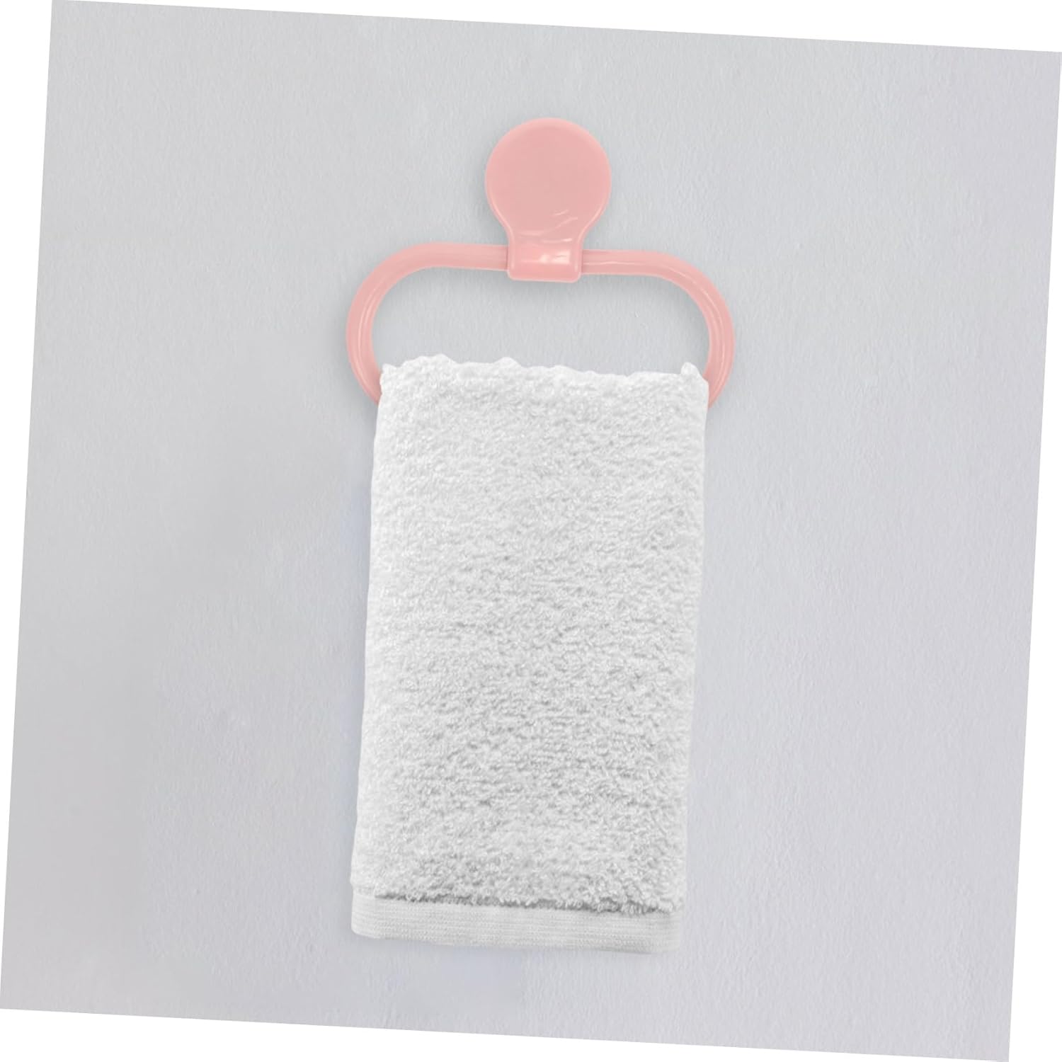Pink Towel Holder Ring Self Adhesive No Drilling Required