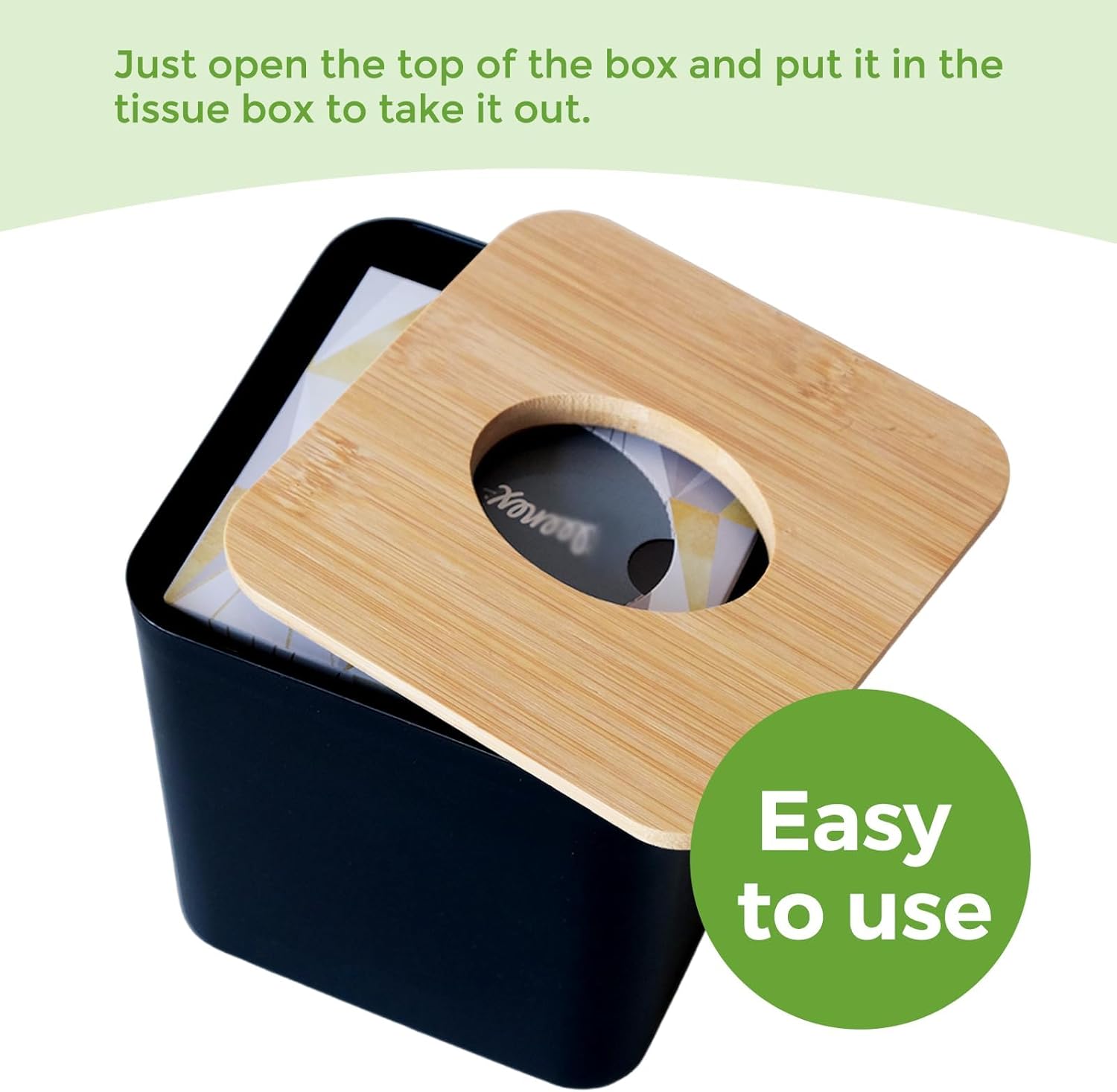 Bamboo Tissue Box Cover for Bathrooms and Desks