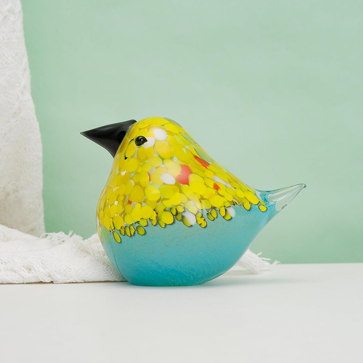 Handmade Glass Bird Ornament Home Decor Statue