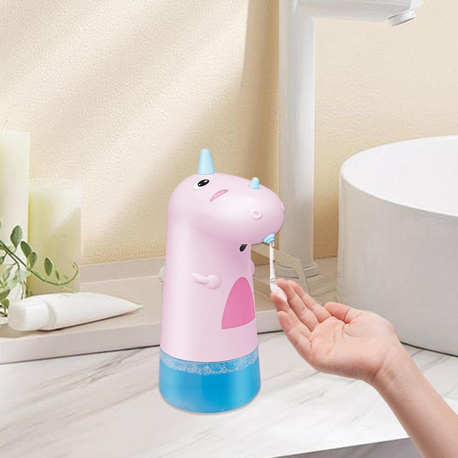 Yajuyi Automatic Pink Soap Dispenser for Kids 1