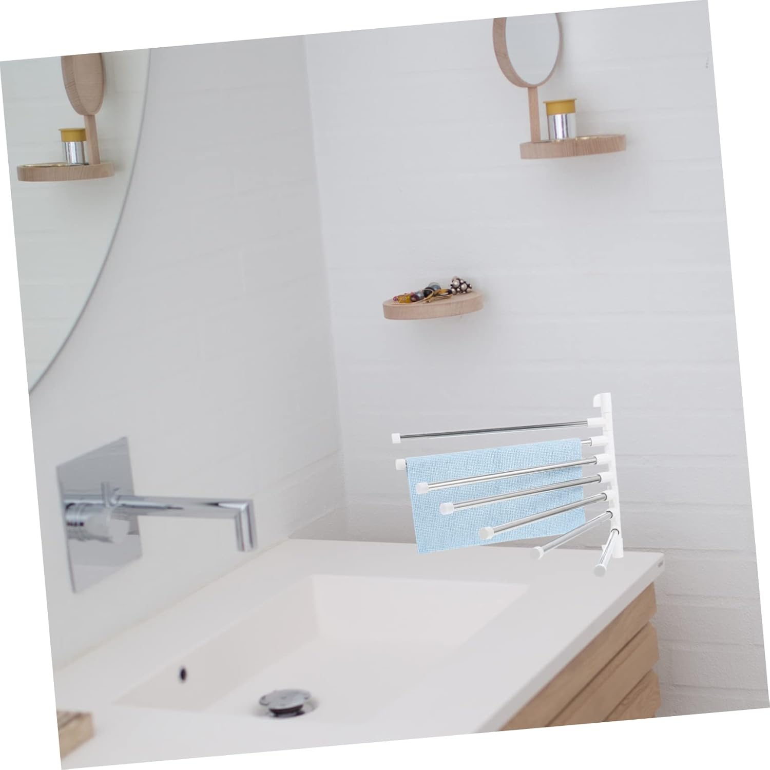 NUOBESTY 1Set Rotatory Towel Rack Stainless Steel