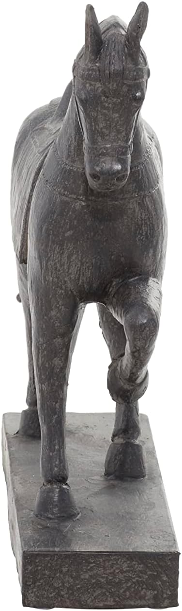 Deco 79 Polystone Horse Statue 9 x 3 x 9 Brown