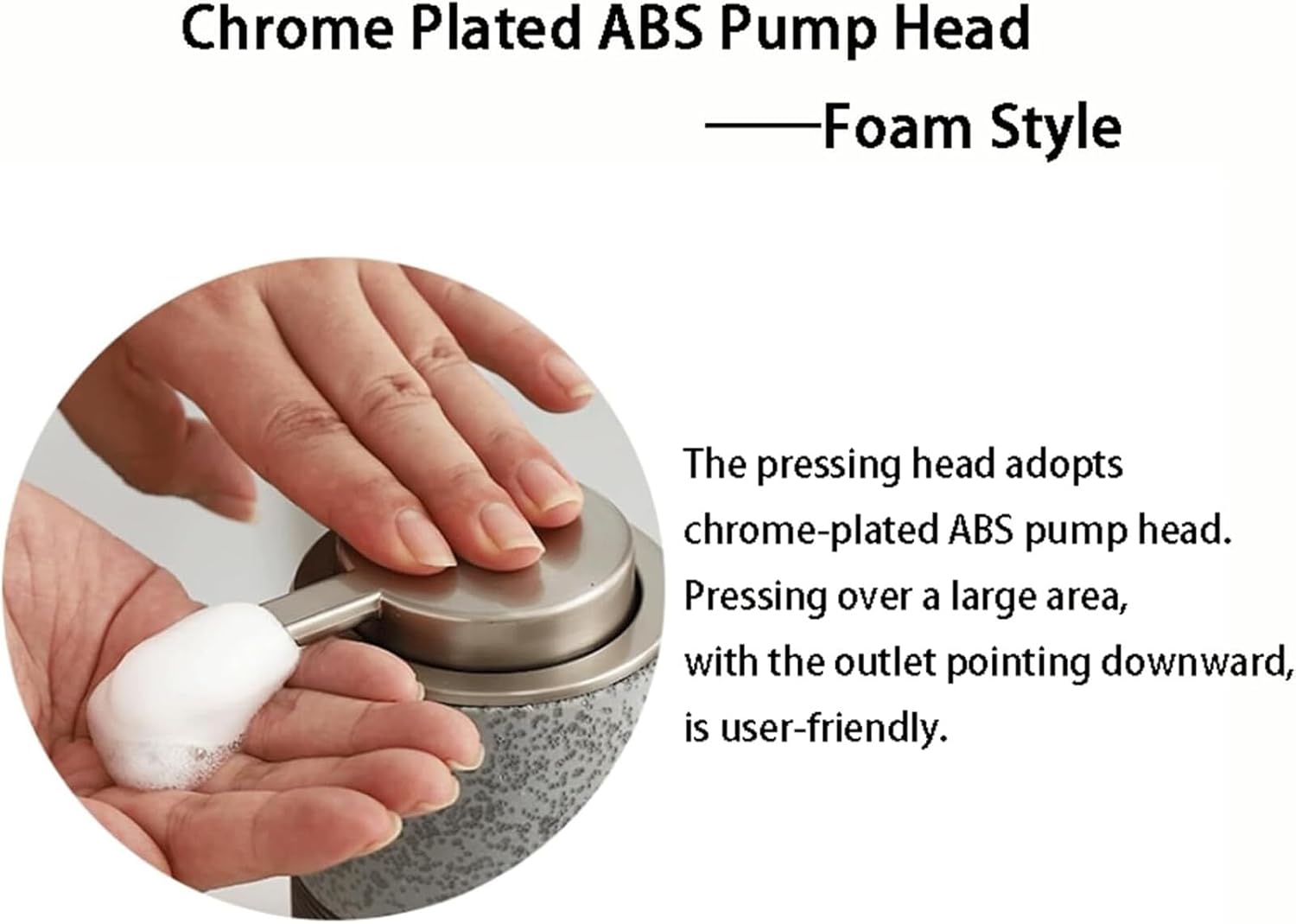 Ceramic Hand Soap Dispenser Refillable Foaming Pump Black