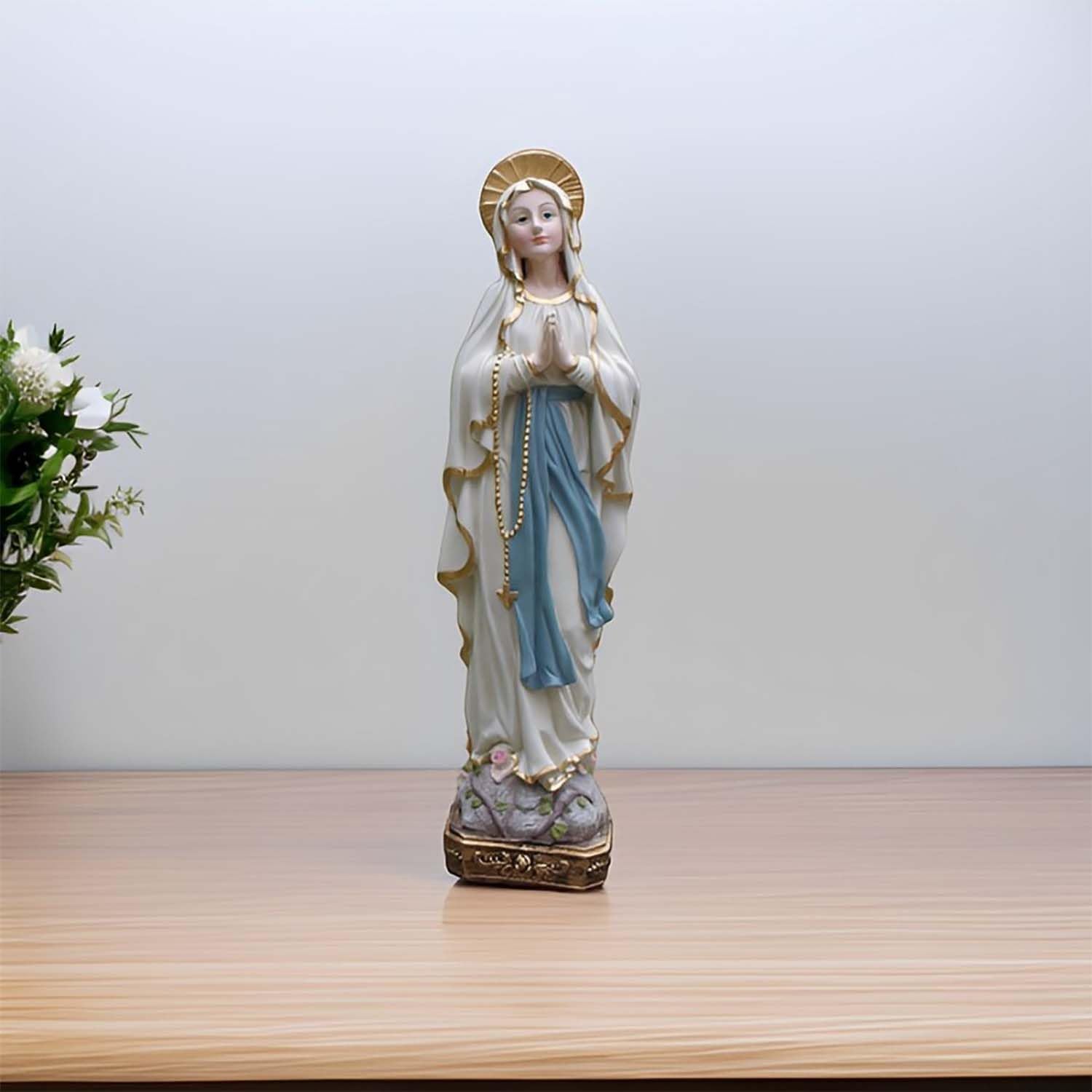 MeritMode 15 H Virgin Mary Praying Statue - Lourdes Catholic Collectible Figurine