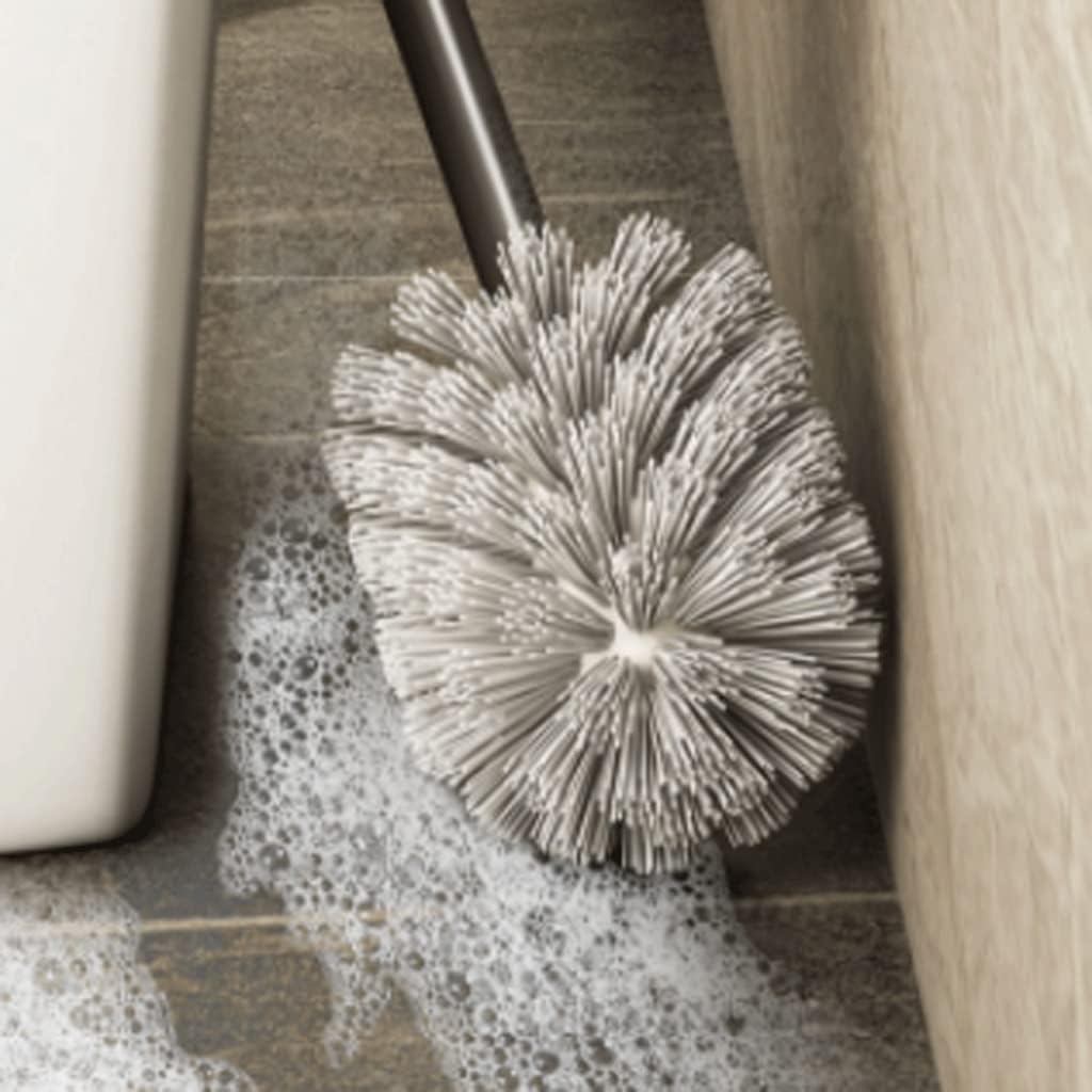 Soft Aluminum Toilet Brush with Wall-Mounted Holder