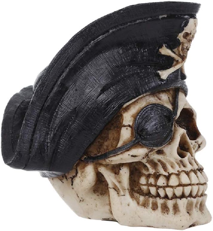 ChezMax Funnuf Realistic Skull Statue with Pirate 55 Inch