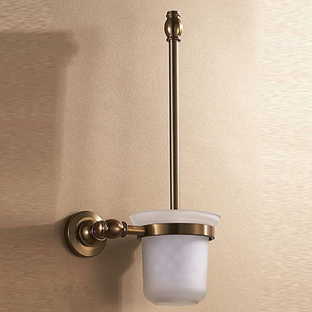 LUDSUY Space Brushed Aluminum Bronze Toilet Set with Frosted Glass Stems 1