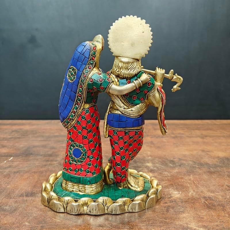 Statuestudio Radha Krishna Statue 10 Inch Brass