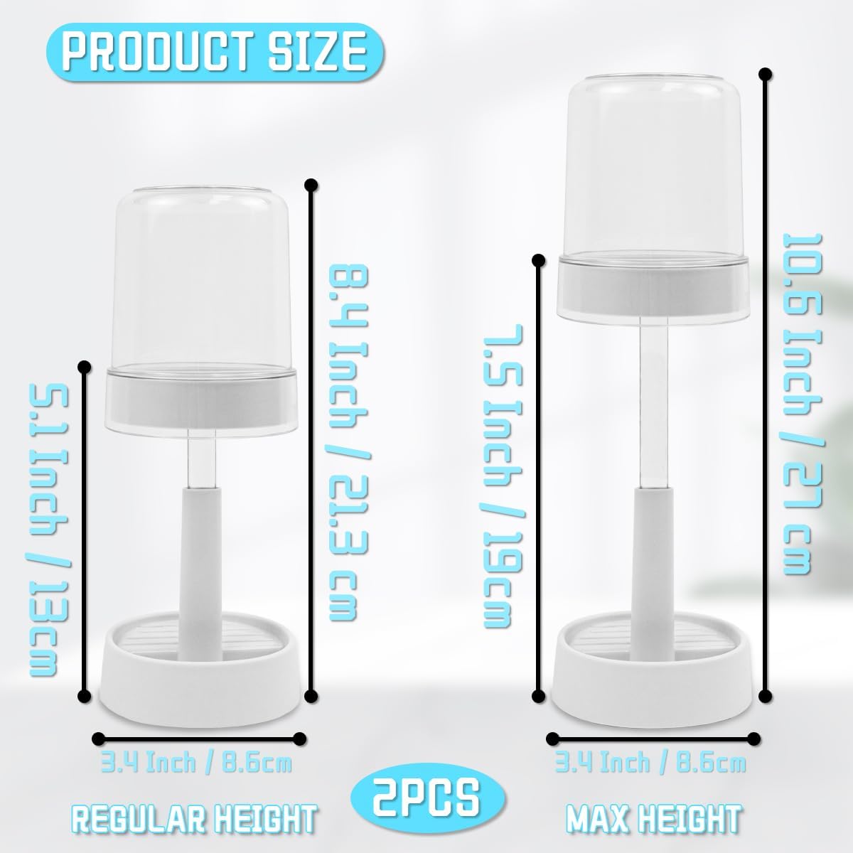 GTILE 2 Pack Toothbrush Holder with Cup and Cover