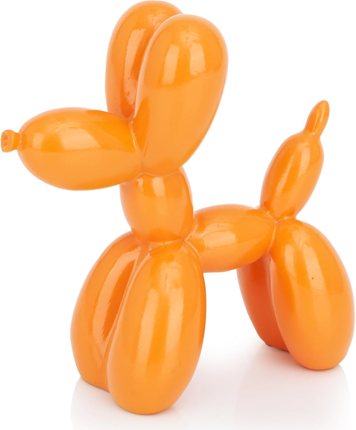 4 Inch Balloon Dog Statue - Vibrant Orange Decor