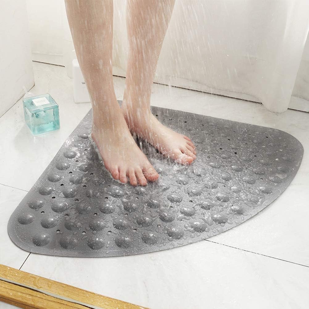 Eanpet Non-Slip Bath Mat - Grey Triangle 21x21 Inch