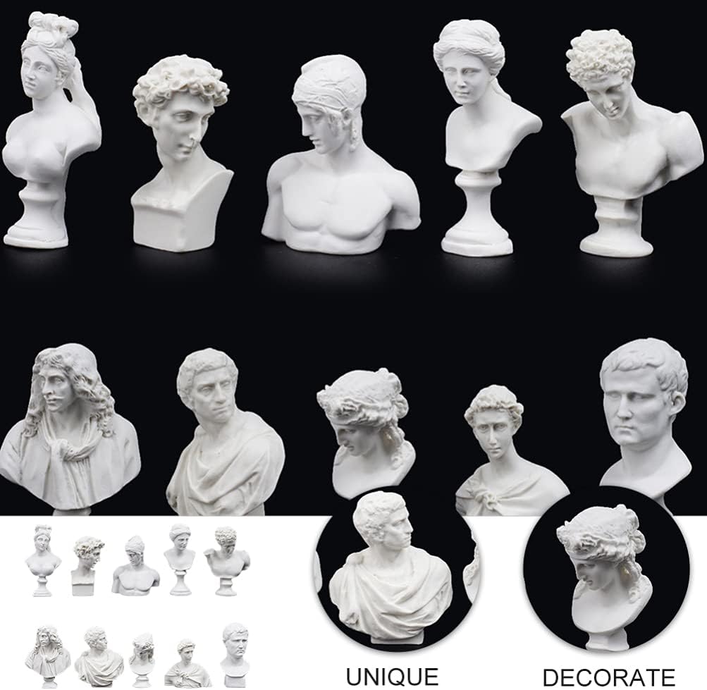 ARTIBETTER 10PCS Greek Mythology Mini Resin Statue Sculpture Set