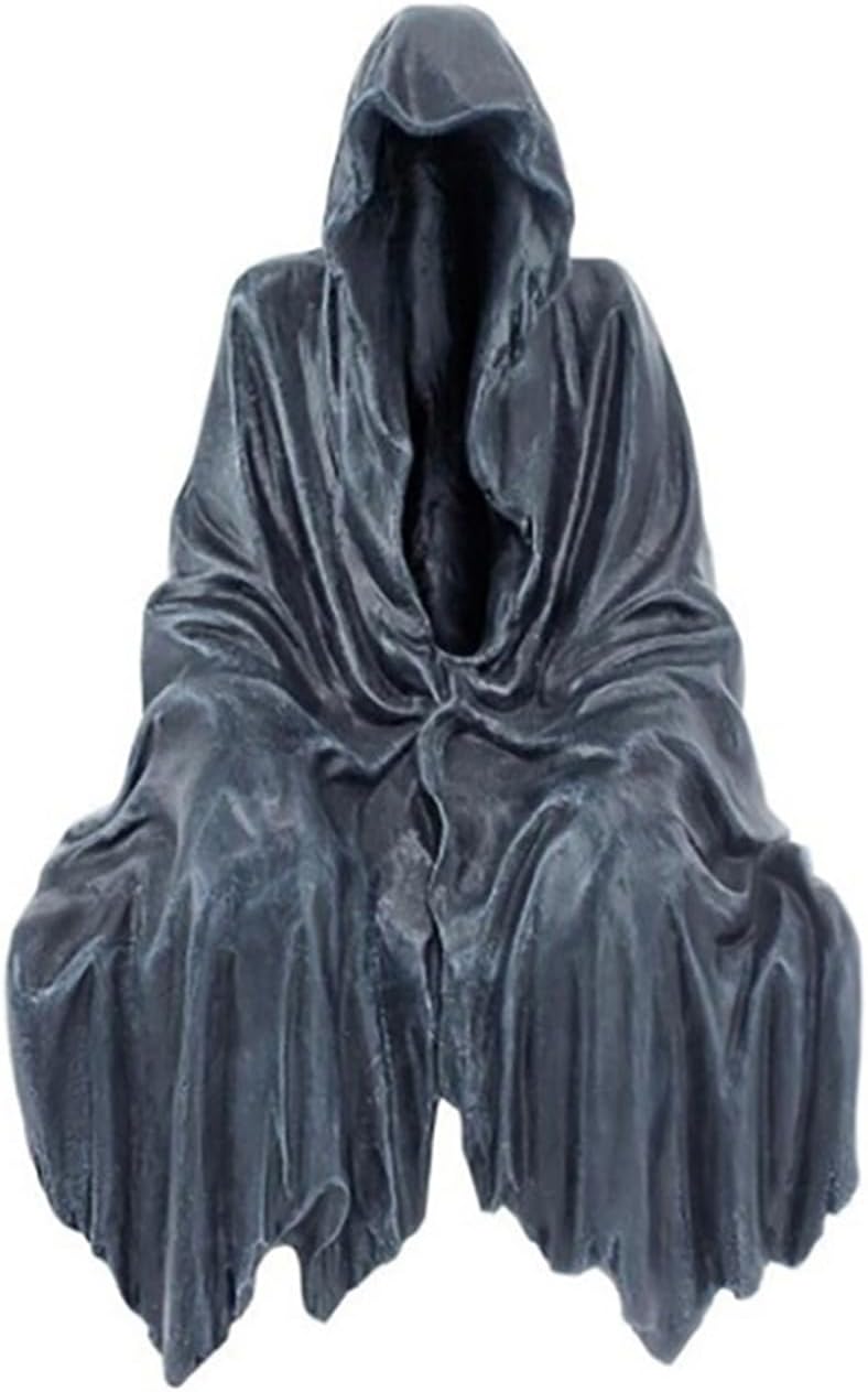 Grim Reaper Statue Bookshelf Decor Halloween Gothic Figurine