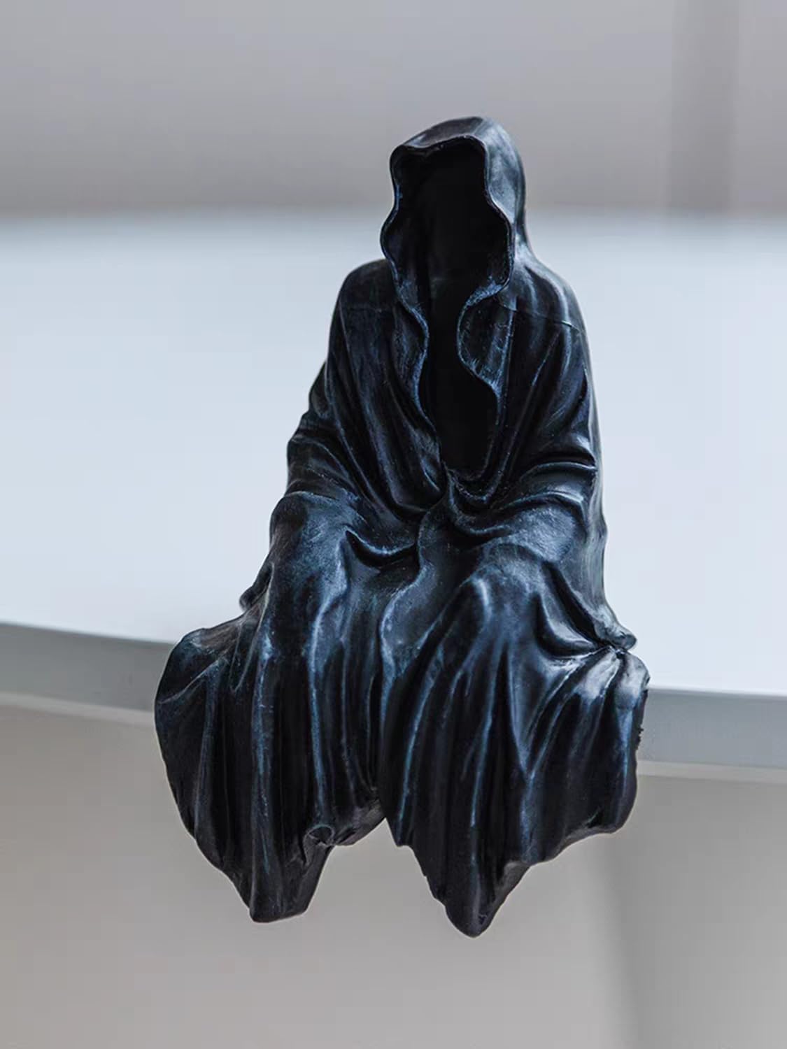 Grim Reaper Statue Bookshelf Decor Halloween Gothic Figurine