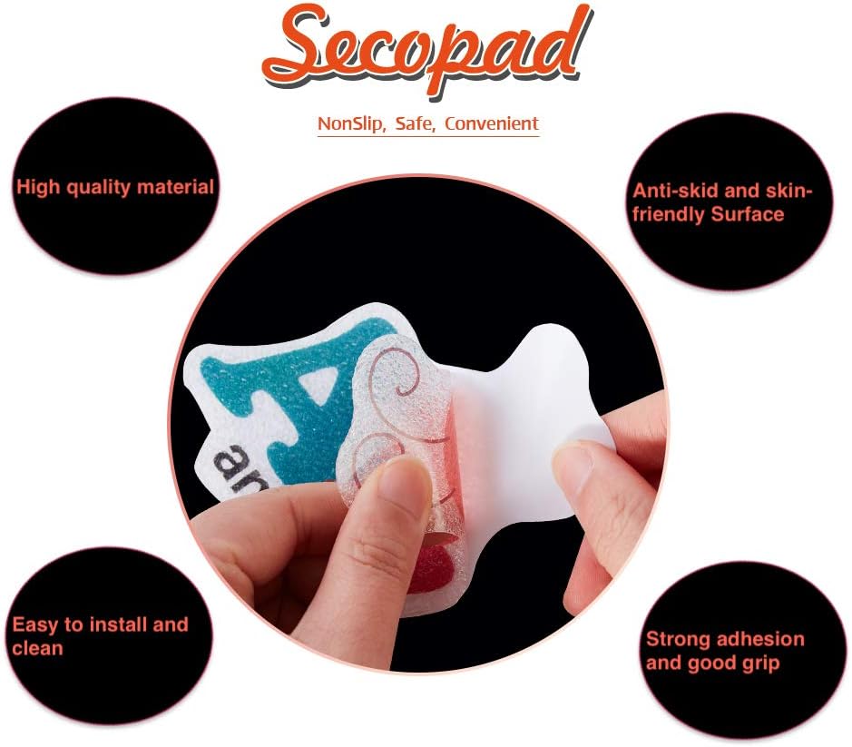 Secopad Non-Slip Bathtub Stickers 26PCS Alphabet Decals