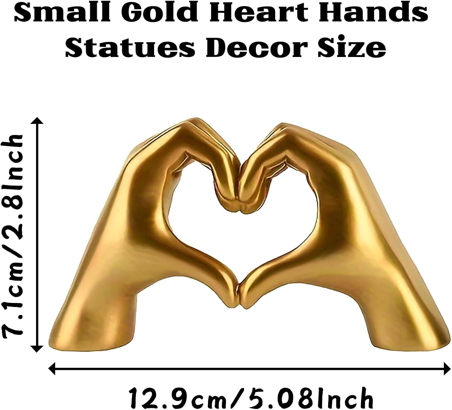 Gold Heart Hands Sculpture Decor for Modern Homes