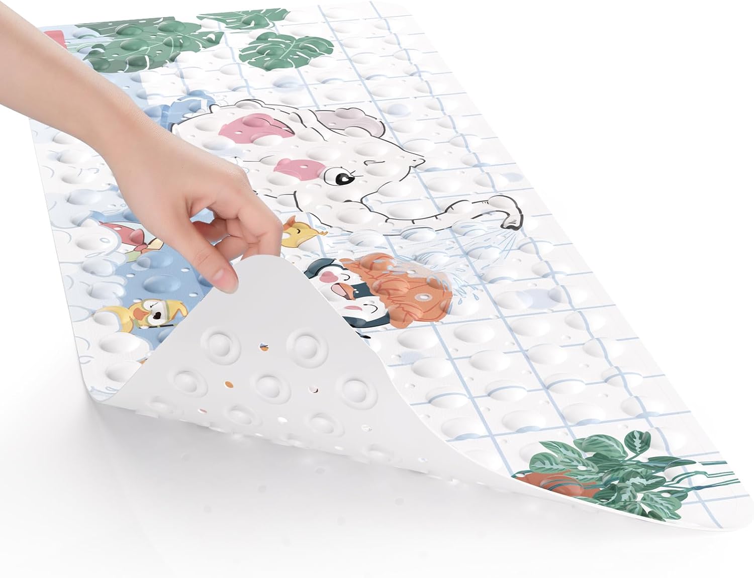 AmazerBath Baby Bath Mat with Suction Cups and Cartoon Design
