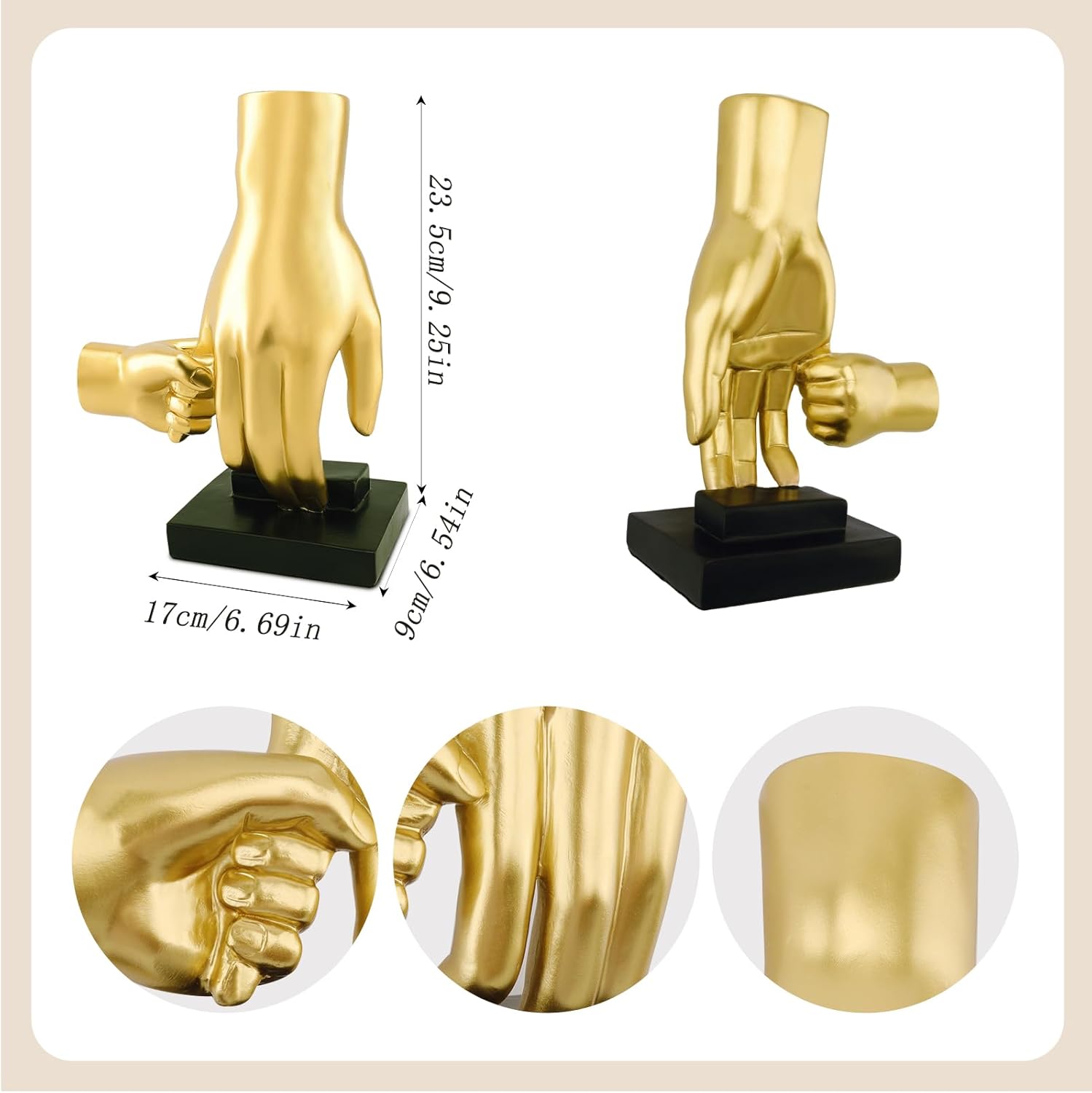 Gold Hands Sculpture Statues Modern Home Decor